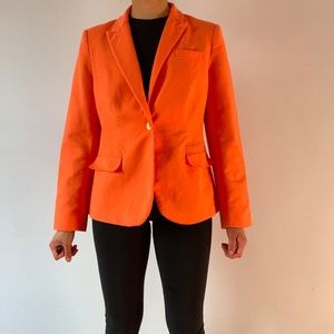 Orange Womens Cotton Blazer